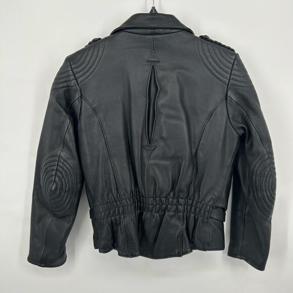 VTG 80s women's leather Hein Gericke HARLEY DAVIDSON Motorcycle Biker Jacket 38 - Picture 10 of 16